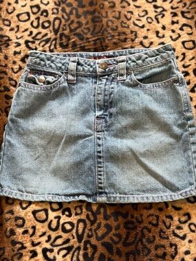 lei light blue denim mini skirt